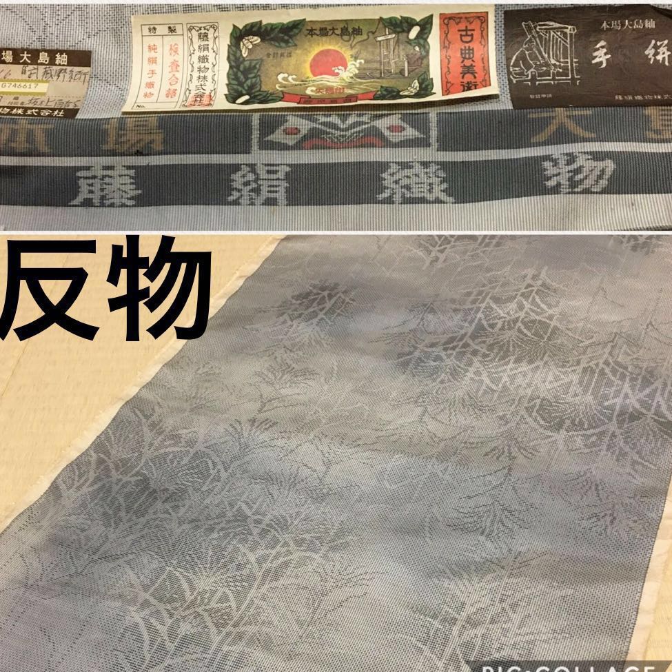 逸品！藤絹織物 都喜エ門 手絣 本場大島紬 『武蔵野紀行』未仕立て