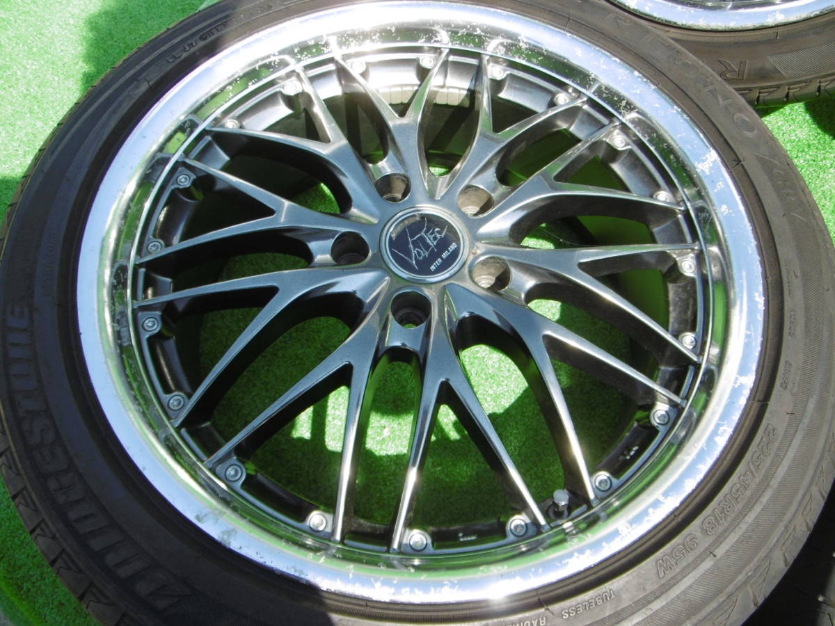 GR-XIII 人気サイズ!!VOLTECメッシュ メッキ バリ溝REGNO 225/45R18 
