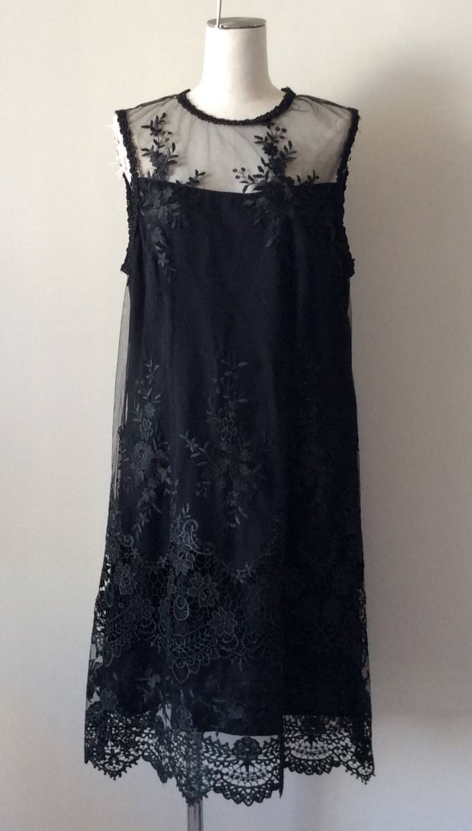  独立記念日セール Nanette NanetteLepore 12 花柄刺繍レースが素敵なシースルーワンピースドレス黒(XLサイズ以上)｜売買されたオークション情報、yahooの商品情報をアーカイブ公開 - オークファン XLサイズ以上