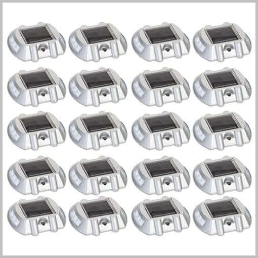 【新品】Reusable Revolution Solar Road Path Deck Dock Warning Lights w/White LED's (20 Pack)【送料無料】
