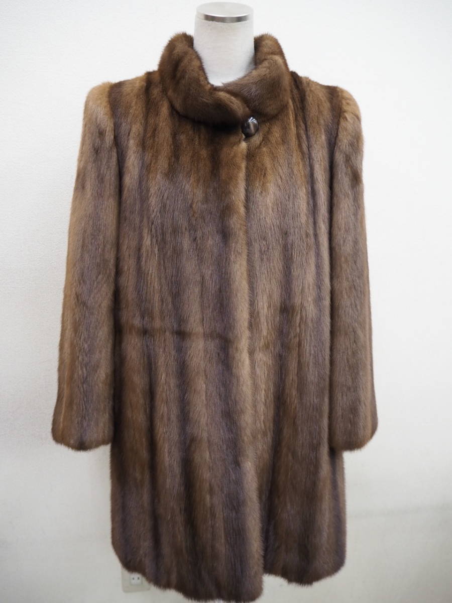 ■デミバフミンク■セミロングコート■着丈86㎝■Carven fur■