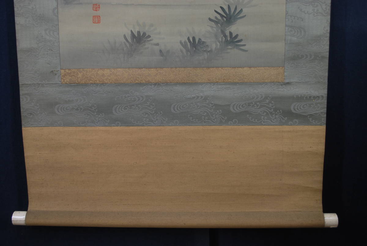 作者不詳⁄里道秋色図⁄掛軸☆宝船☆AB-73 作者不詳