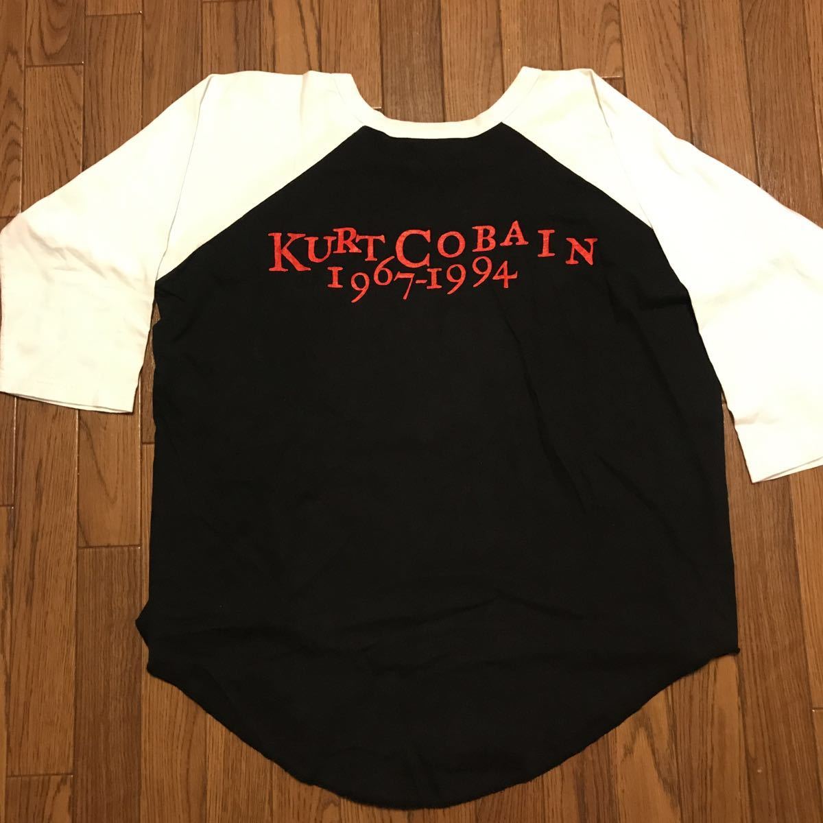 希少 美品 90s KURT COBAIN カートコバーン 追悼 ラグラン Tシャツ NIRVANA ニルヴァーナ
