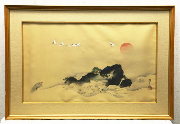 WISH】○酒井抱一 大作 江戸琳派の祖 工芸画絹本 「蓬菜」 花鳥風月