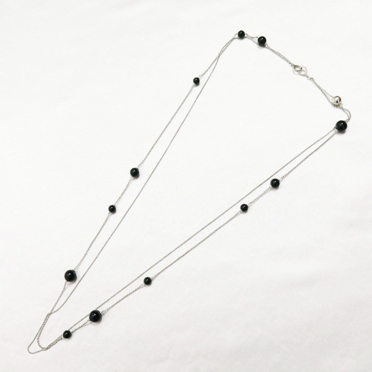 美品 GEORG JENSEN ジョージ ジェンセン オニキス シルバー スフィア 