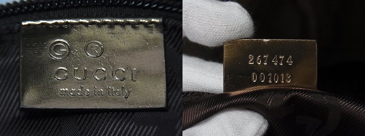 1円 ■極美品■ GUCCI グッチ 267474 GG ナイロンキャンバス トートバッグ ショルダーバッグ ゴールド×ピンクベージュ M038I