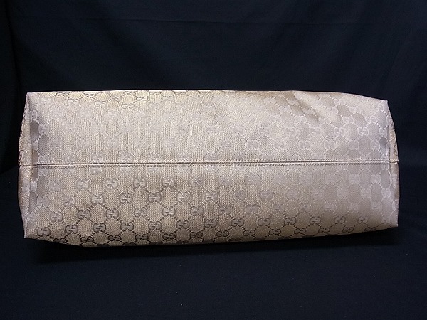 1円 ■極美品■ GUCCI グッチ 267474 GG ナイロンキャンバス トートバッグ ショルダーバッグ ゴールド×ピンクベージュ M038I