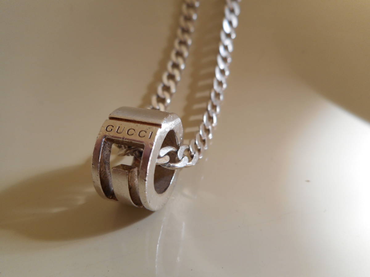 グッチ GUCCI ネックレス シルバー Gリング カットアウトG 男女兼用 
