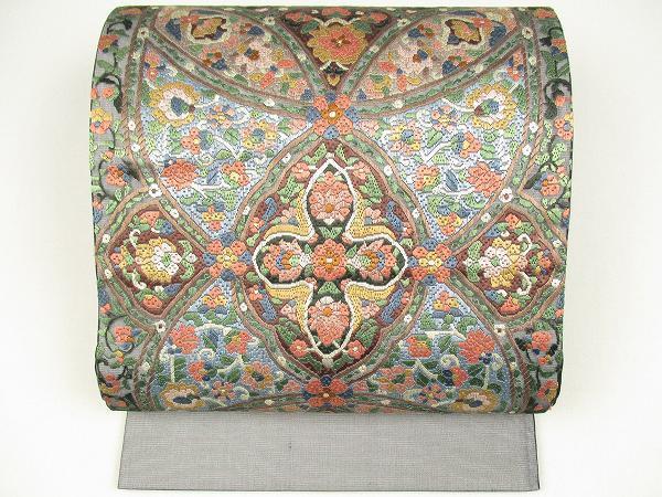 激安大特価，限定SALE 着物ふぁんた 絽刺し 刺繍 花唐草 夏兼用 太鼓柄袋帯 y3527(仕立て上がり)｜売買されたオークション情報、yahooの商品情報をアーカイブ公開 - オークファン 仕立て上がり