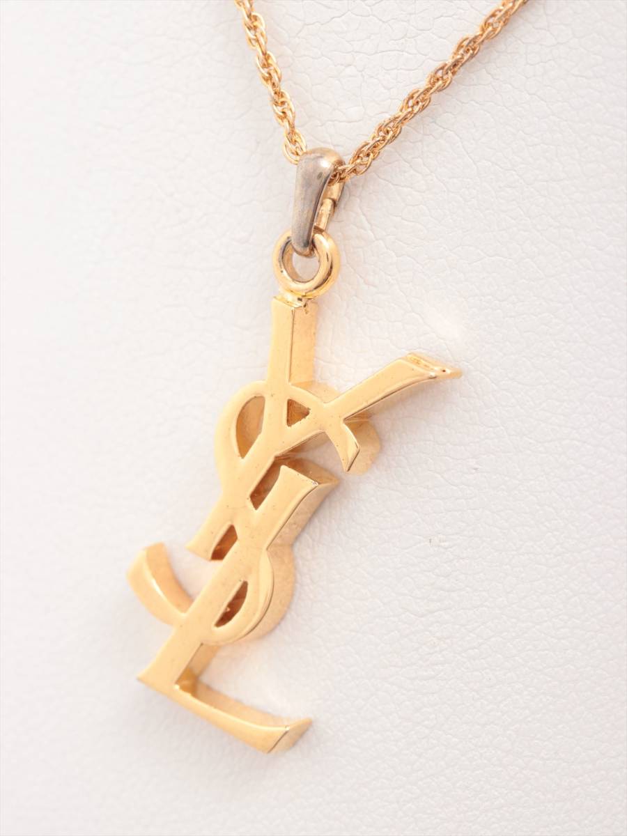 イヴサンローラン Yves Saint Laurent GP ロゴネックレス ゴールド