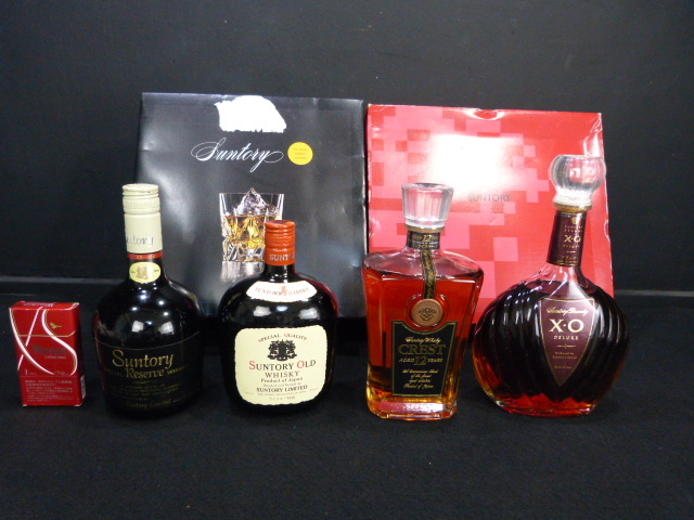 洋酒 ウイスキー ブランデー 未開封 まとめ売り セット サントリー サントリー SUNTORY ウイスキー ブランデー 未開封 古酒 4本まとめて