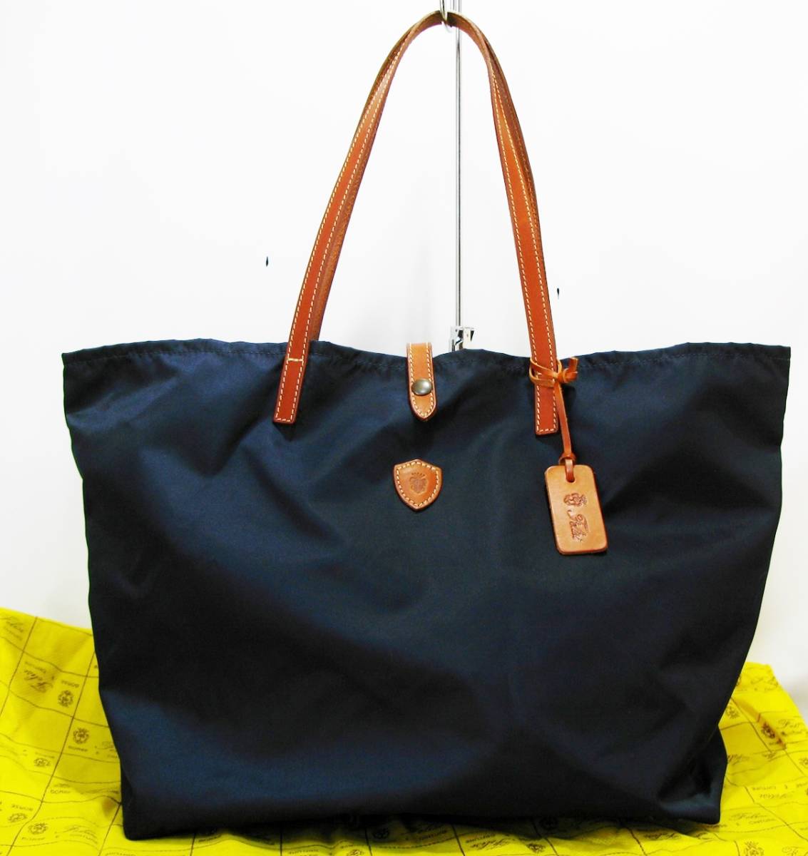 美品 フェリージ Felisi トートバッグ ショルダーバッグ 紺 ネイビー 