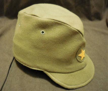 日本軍日本陸軍☆戦闘用試製帽【乙号】-下士官兵略帽帽垂戦闘帽軍帽