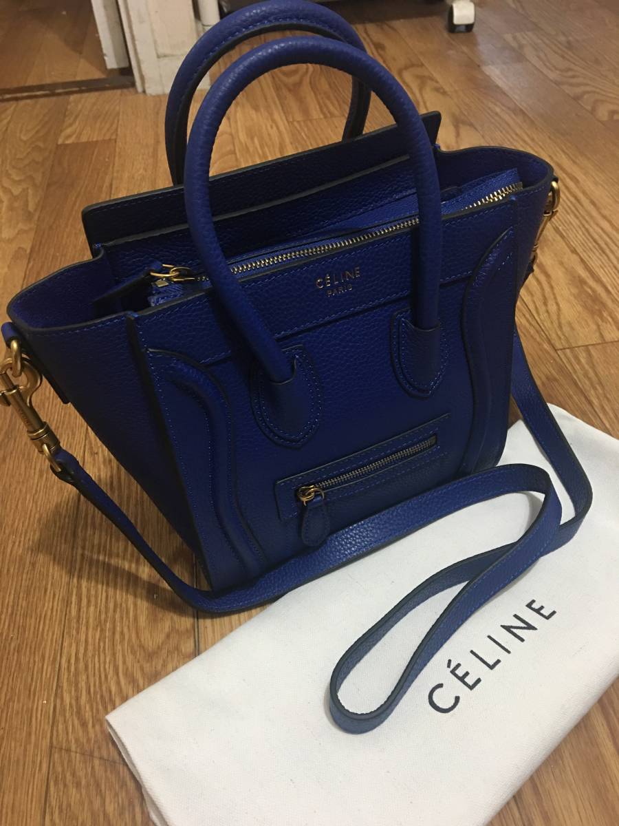 超激得，低価 セリーヌ イタリア ＣＥＬＩＮＥ 直営店購入 ナノ ショッパー ラゲージ ロイヤルブルー(ショルダーバッグ)｜売買されたオークション情報、yahooの商品情報をアーカイブ公開 - オークファン かばん、バッグ