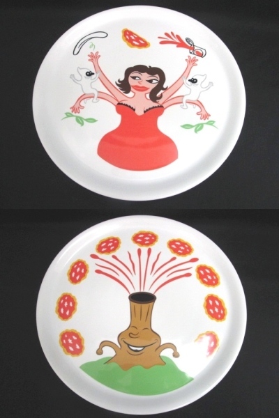 アレッシィ ALESSI ピザプレート 2点セット 大皿 プリント デザイン