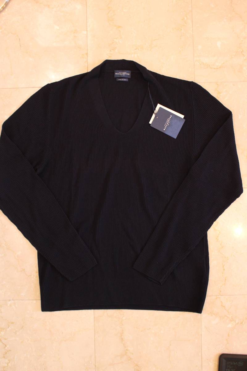 XL セール♪新品♪極上コットン・ニット「バランタイン」ネイビー♪サイズ52(XL)