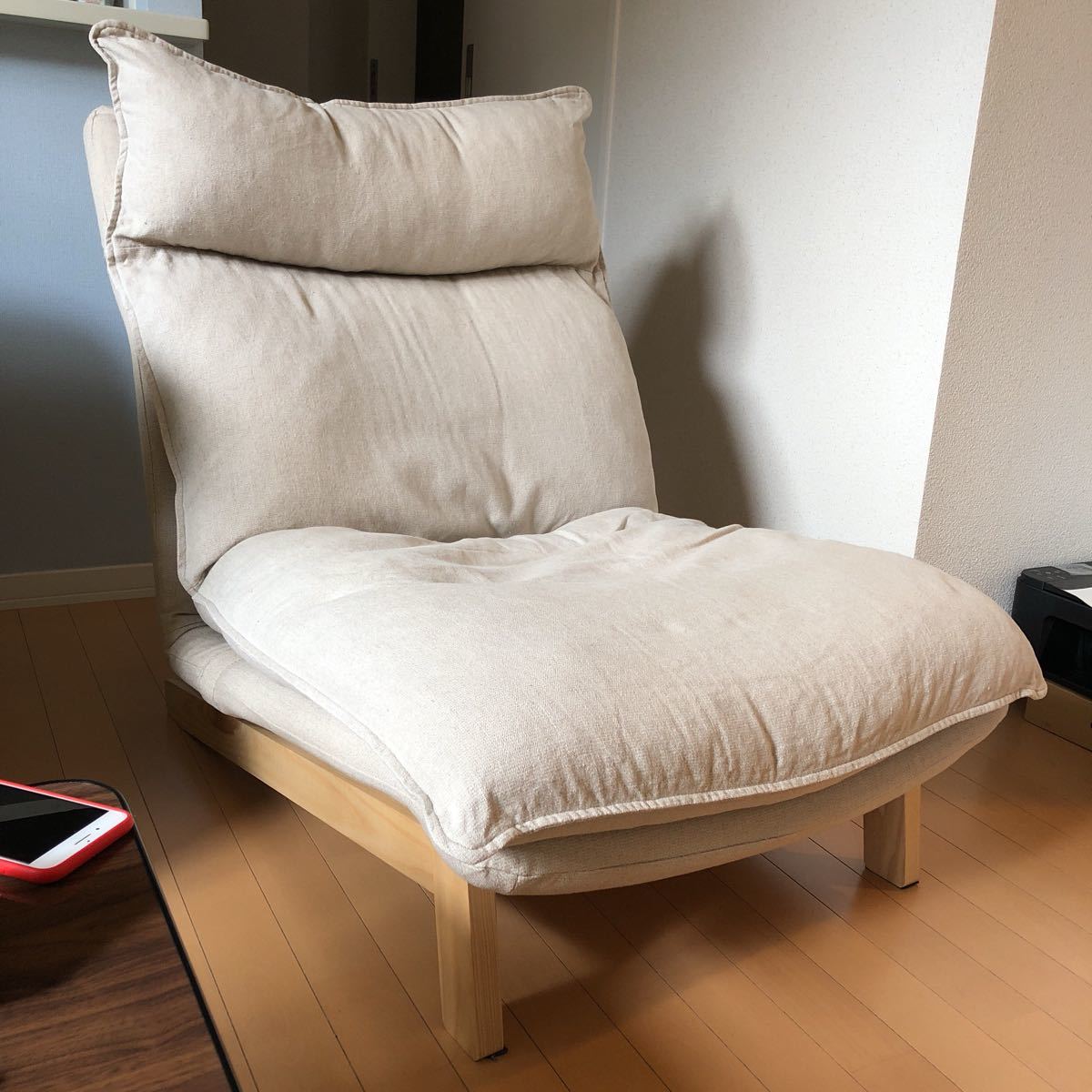 無印良品/MUJI/ハイバックリクライニングソファ・１シーター　幅７４×奥行１１４×高さ８９．５ｃｍ
