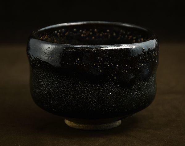 ◇ 茶碗 ◇ 楽 吉左衛門 造 （ 黒楽 茶碗 ） 裏千家 十一世 玄々斎 極