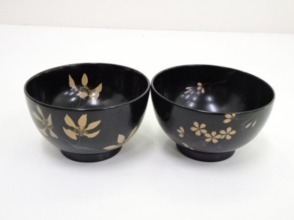 【即決送料無料】箱瀬淳一造 漆塗汁椀一対