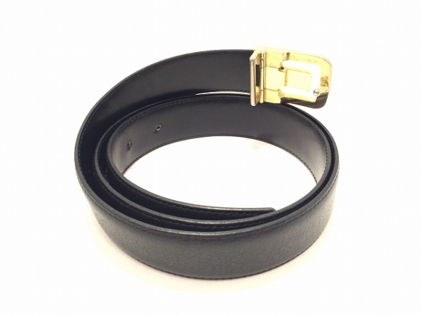 イヴサンローラン YvesSaintLaurent ベルト レザー×金属素材 黒×ゴールド ベルト YSL SAINT 二つ折り財布 本革 0