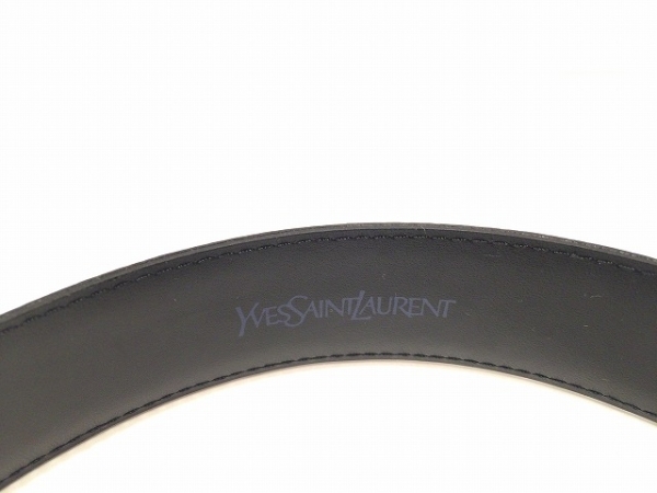 イヴサンローラン YvesSaintLaurent ベルト レザー×金属素材 黒×ゴールド ベルト YSL SAINT 二つ折り財布 本革 0