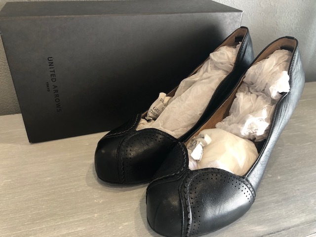 新品　23,760円　UNITED ARROWS　パンプス　レザー　革　結婚式 UNITED ARROWS ユナイテッドアローズ 本革パンプス ブラック 24cm