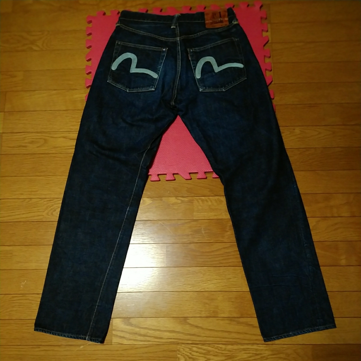 濃紺】 EVISU NO.1 2001 W34 股下84cm 水色刺繍カモメ デニム ジーンズ 