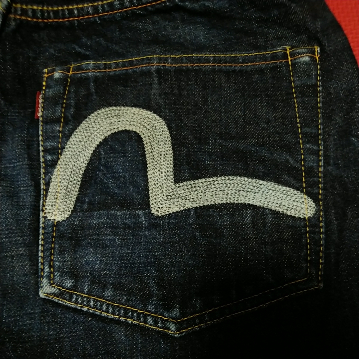 濃紺】 EVISU NO.1 2001 W34 股下84cm 水色刺繍カモメ デニム ジーンズ 