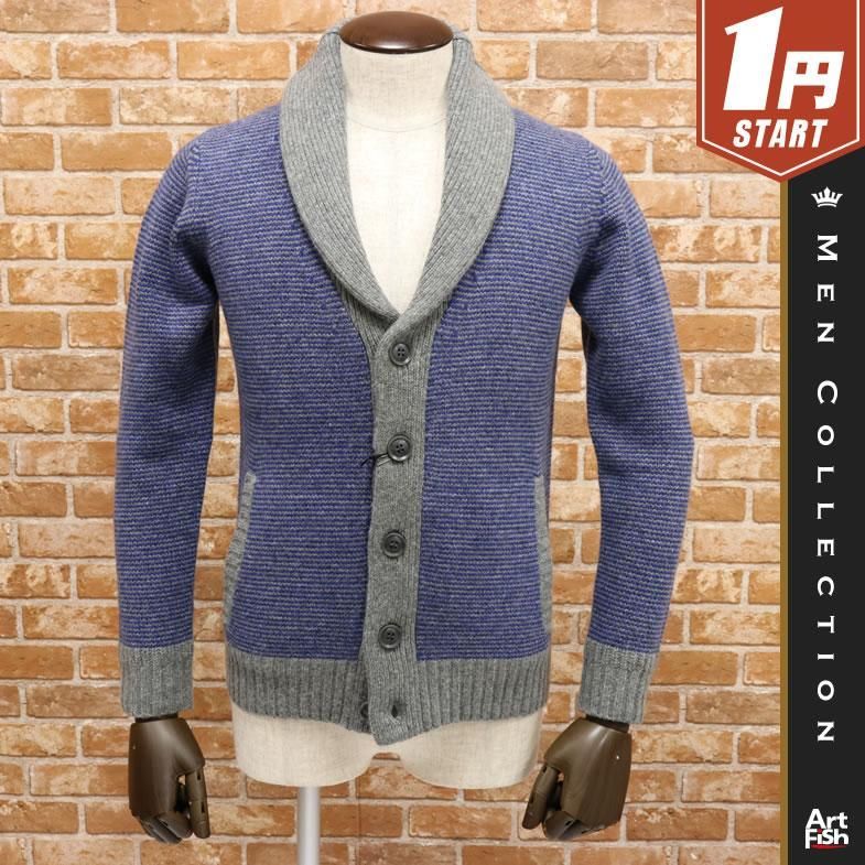 【送料無料，人気SALE】 1円 three dots 米 /Sサイズ/長袖ニット カーディガン カシミヤ混ショールカラー ボーダー柄 スリードッツ/ネイビー&times;グレー/v468(男性用)｜売買されたオークション情報、yahooの商品情報をア 男性用