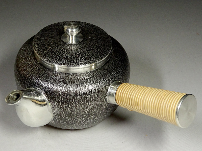緑屋□i9*9 未使用 今井錫器 嵯峨野 煎茶揃(急須 茶壷 茶托 茶合) 本錫