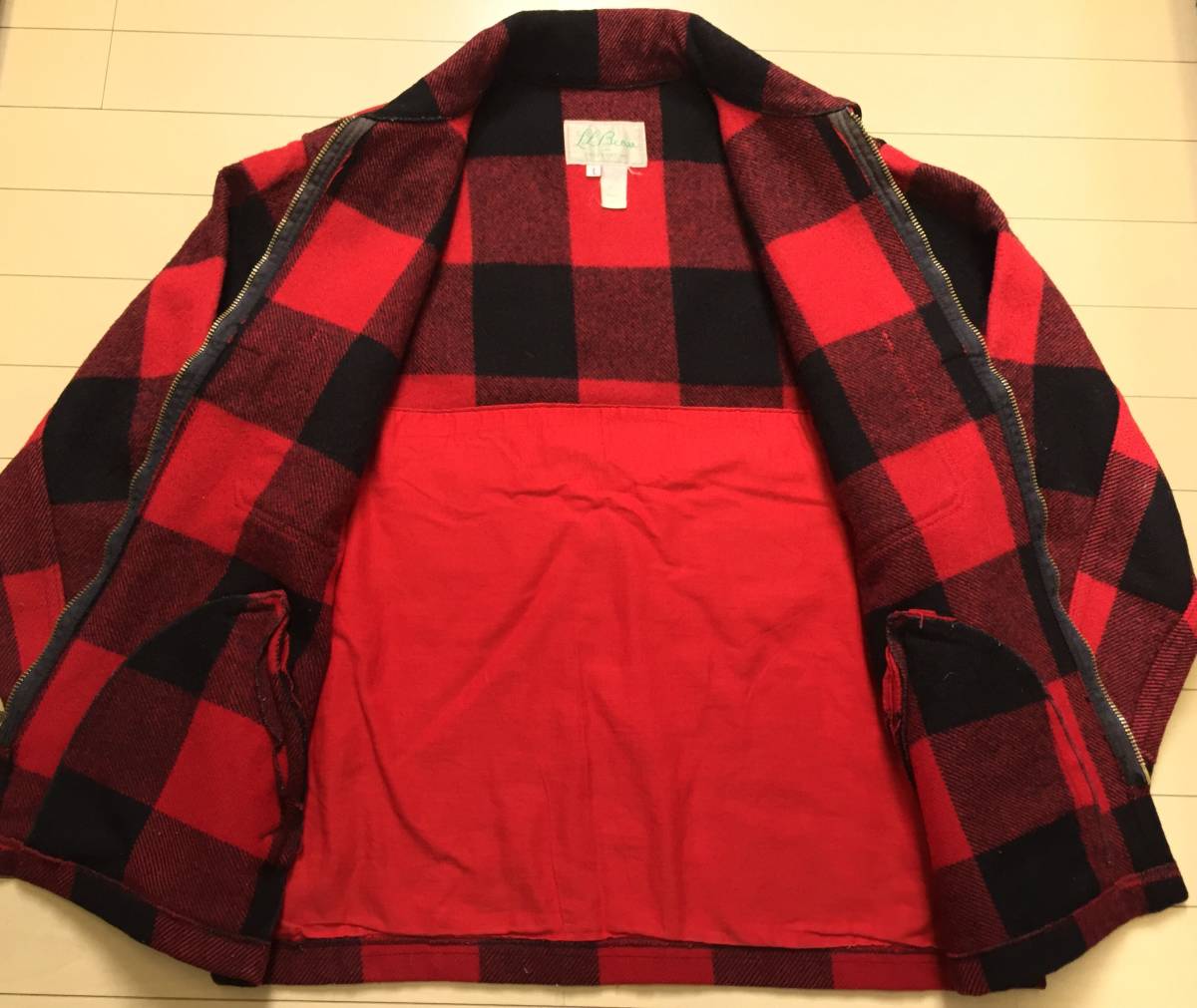 60S L.L.BEAN 赤 黒 バッファローチェック ウール マッキーノ 