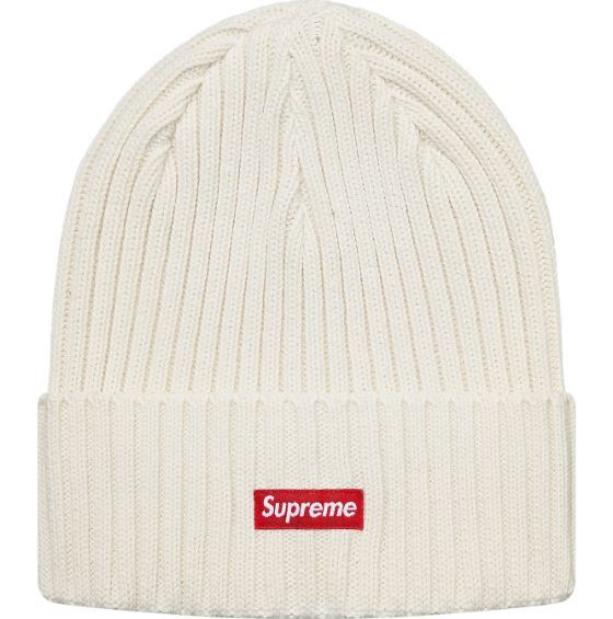 Supreme Overdyed Ribbed Beanie 18ss　White 白 アイボリー　シュプリーム ビーニー ニット帽　国内正規新品