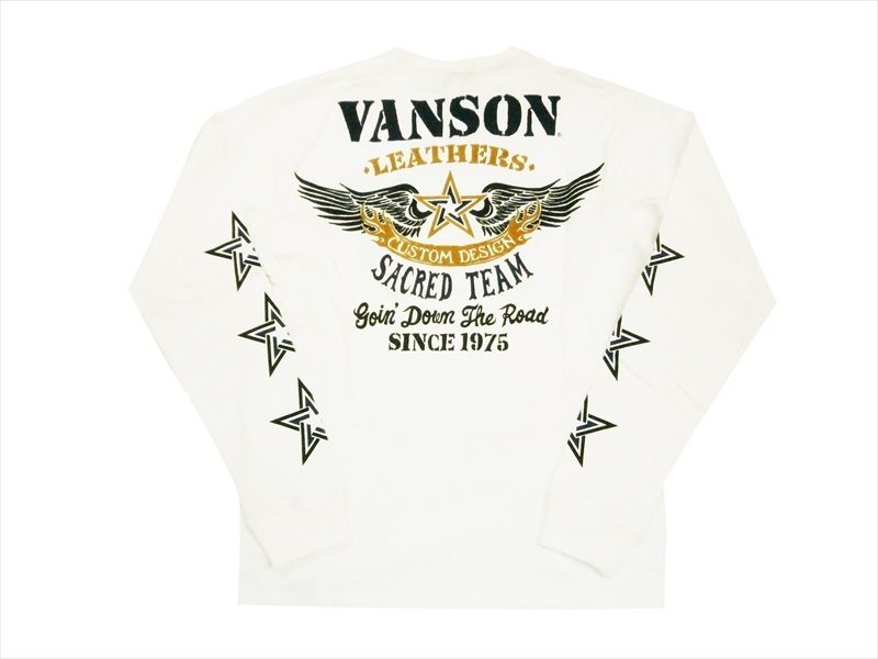 バンソン VANSON NVLT-815 刺繍＆プリント「フライングスター」長袖T 