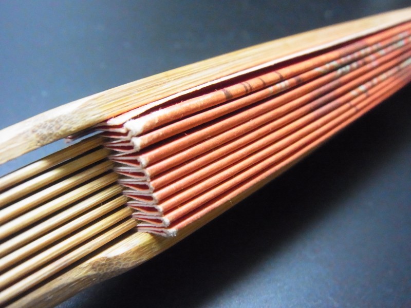 扇子 32cm 十松屋福井扇舗 鬼扇 赤地一輪牡丹図 仕舞扇 能楽 着物