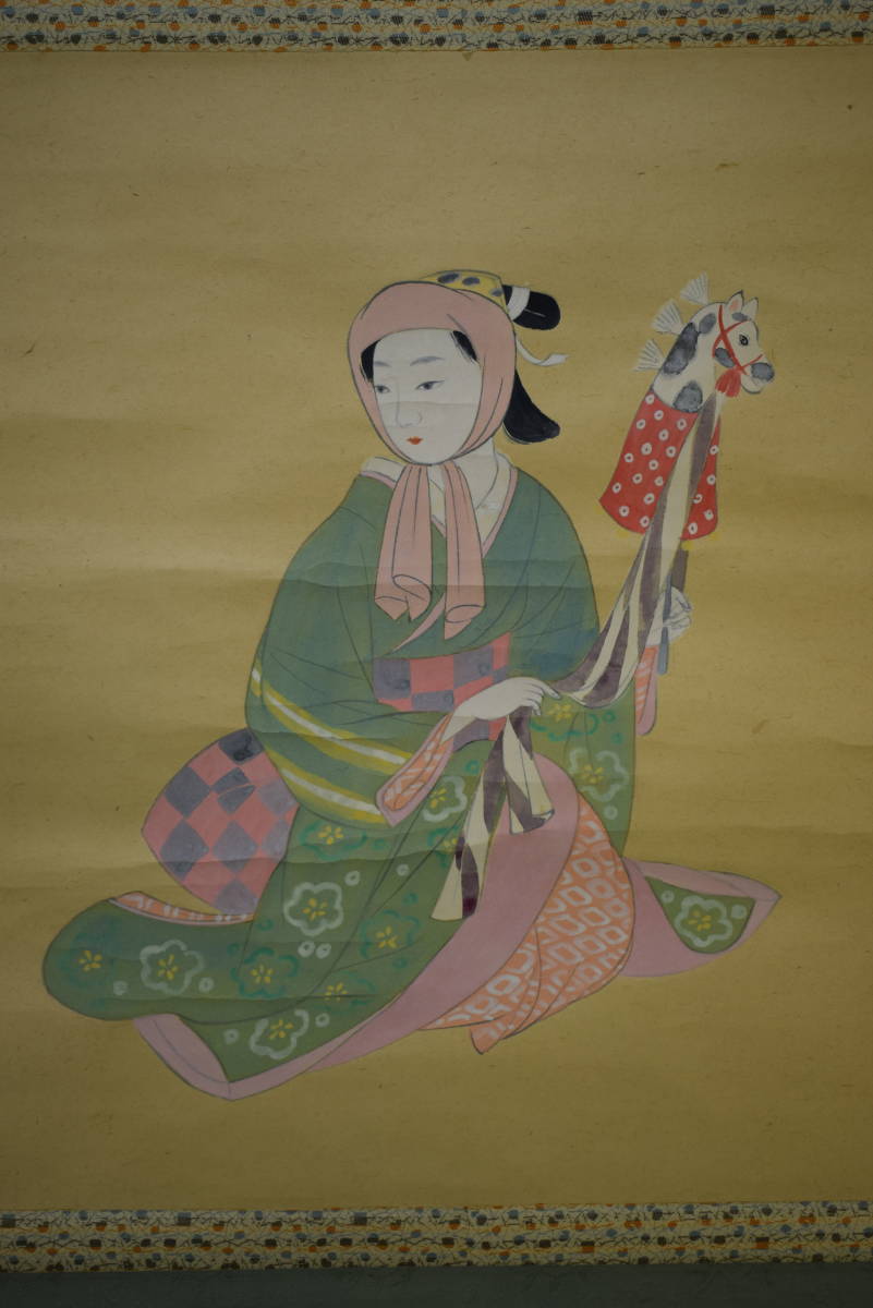 真作/下村為山/金魚図/絹表装/桐共箱付/布袋屋掛軸HG-102 美術品 【真