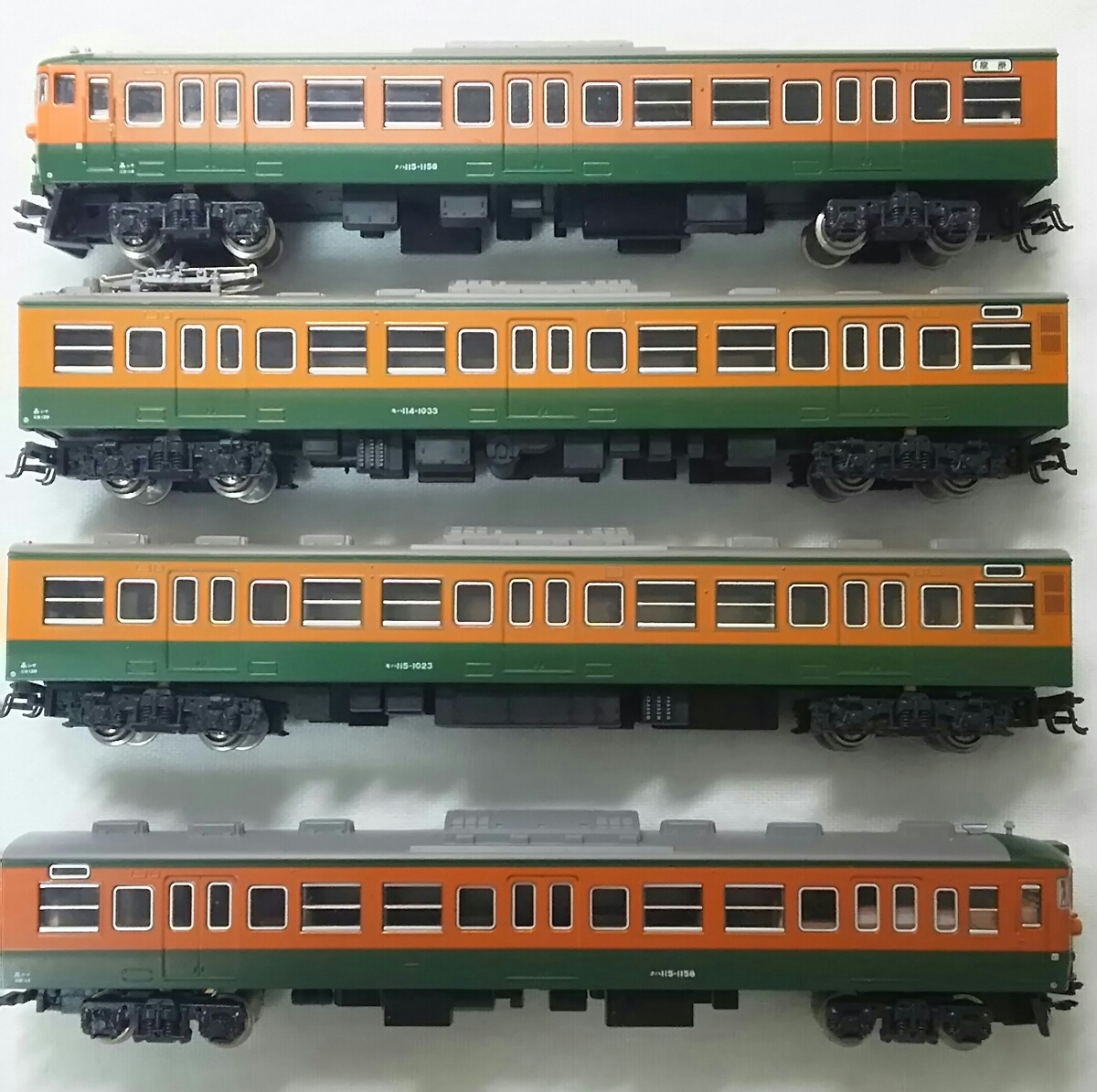 115系1000番台湘南色高崎車両センター4両セット新品 115系