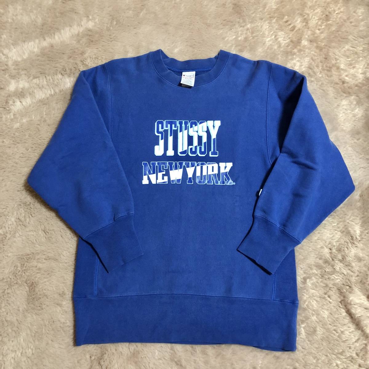 90s～刺繍タグ 美品 チャンピオン x ステューシー コラボ Wネーム 
