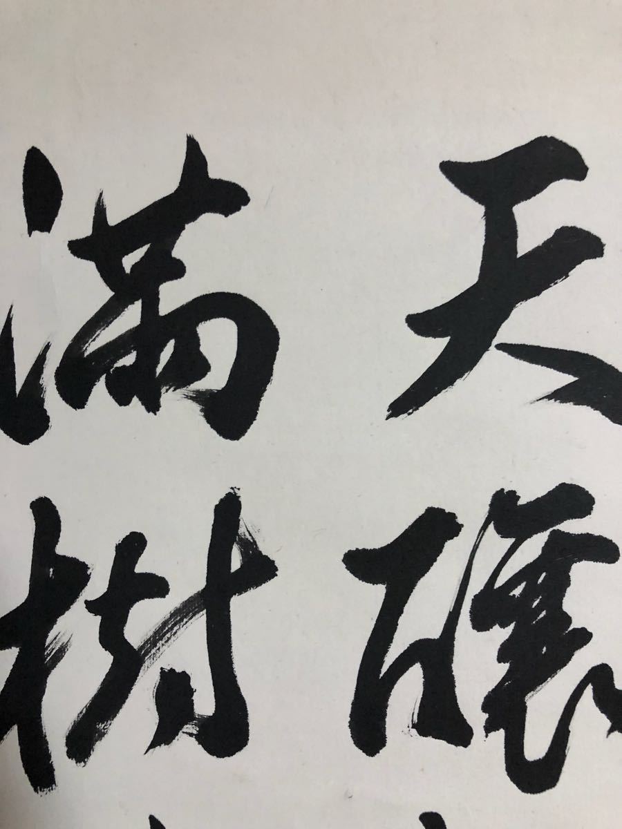 k300 落合東郭 二行書 紙本 肉筆 掛軸 書 明治 昭和期の漢詩人 大正