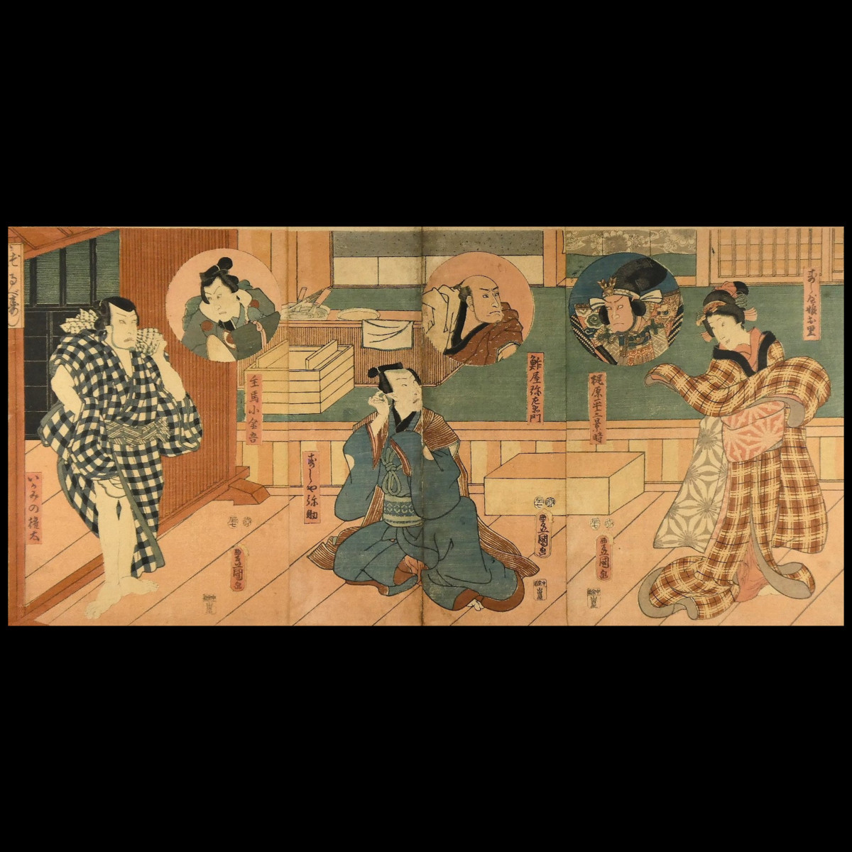 G12 三代歌川豊国「義経千本桜」寿し屋娘お里 他 三枚続