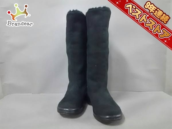 トップドライ TOP DRY 靴 ロングブーツ 23.5EEE ムートン 黒 