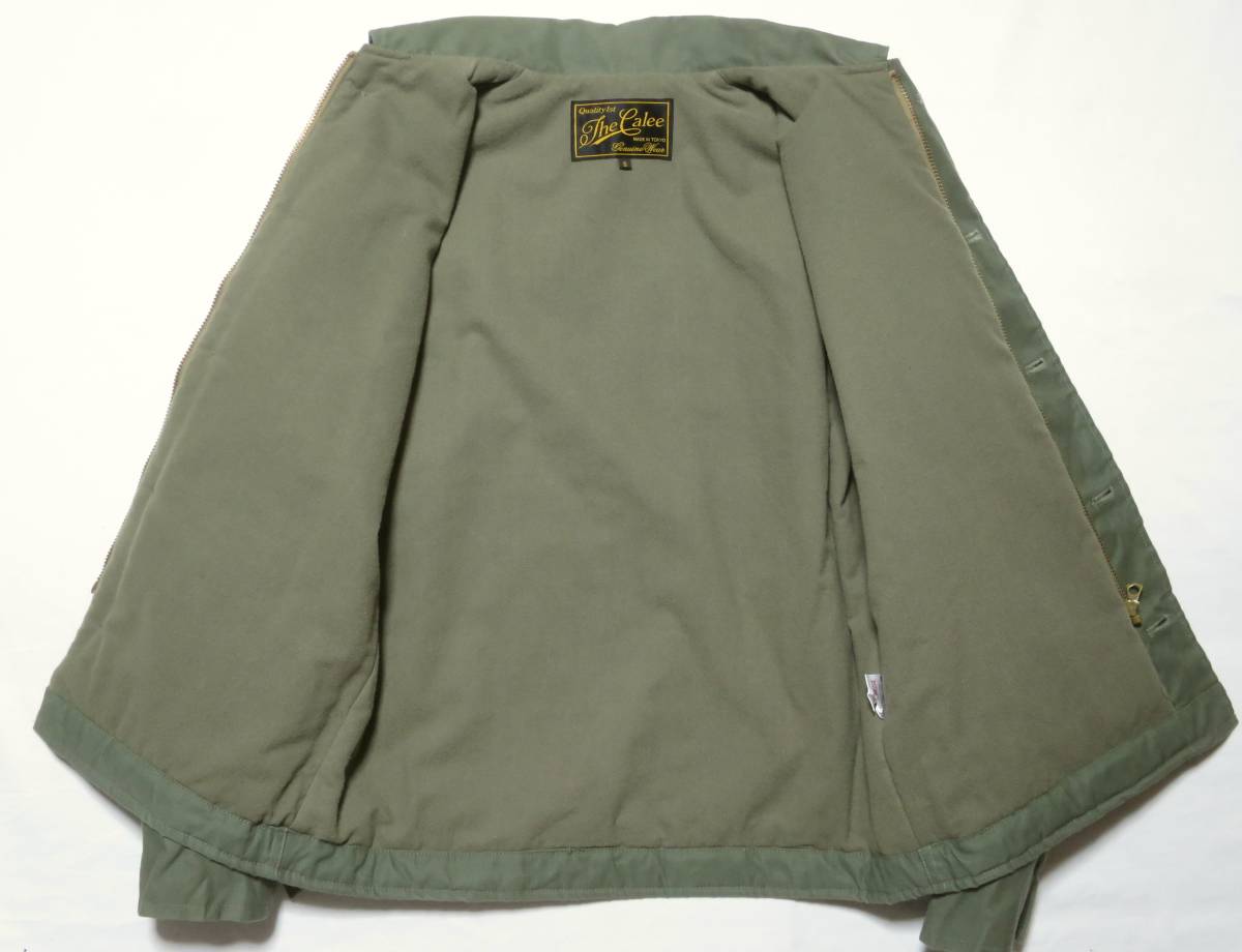 CALEE キャリー A-2 デッキジャケット Sサイズ レザーパッチ/ステンシルプリント/ミリタリー
