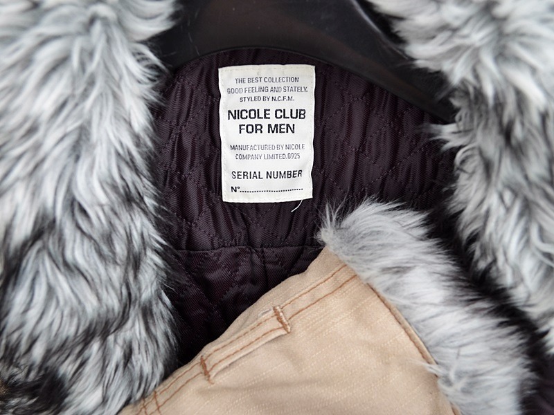 ST68 ★良品 NICOLE CLUB FOR MEN ニコルクラブフォーメン ファー コート サイズ48