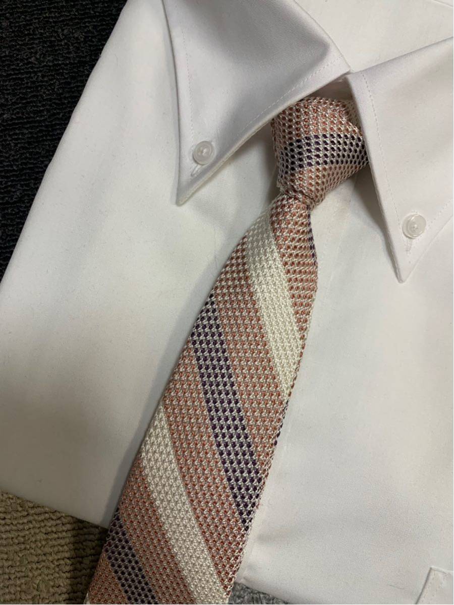 美品 ″F，Marino napoli″ F，マリーノ ストライプ スフォデラータ ネクタイ 811063 シルクネクタイ 近日削除（フランチェスコ・マリノ） ネクタイ 極美品Francesco Marino ボルドー