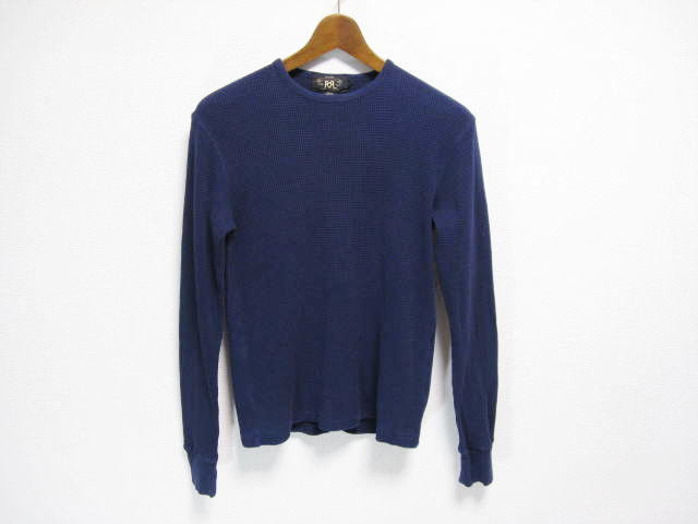 ダブルアールエル RRL サーマル 長袖Tシャツ⁄M⁄コットン⁄NVY⁄藍染め