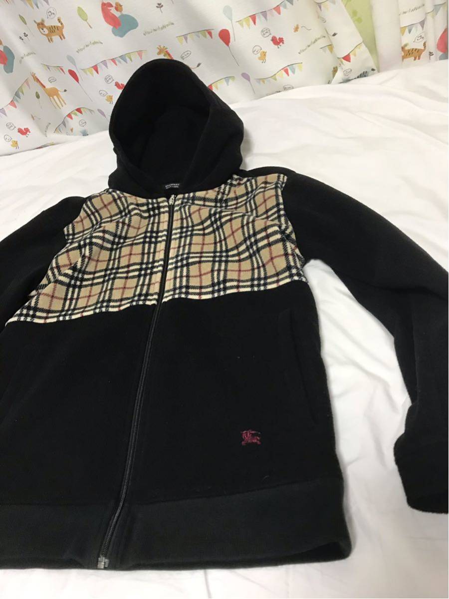 美品☆フリース フード付き パーカー ジャケット BURBERRY バーバリー 