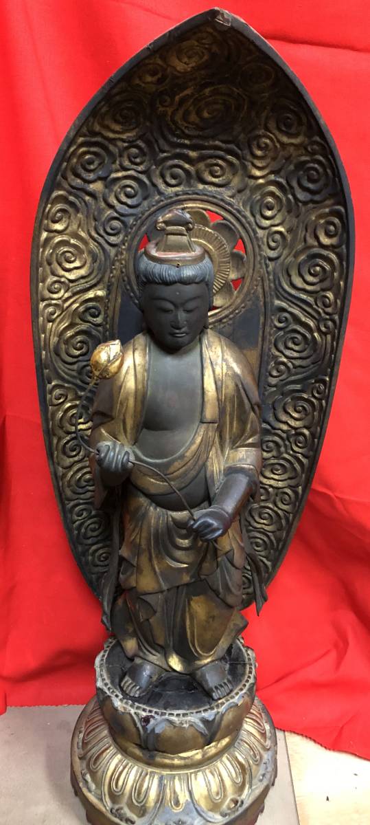 仏像 江戸時代位 旧家仏間より 仏像 玉眼 木彫 江戸時代 骨董品 古美術