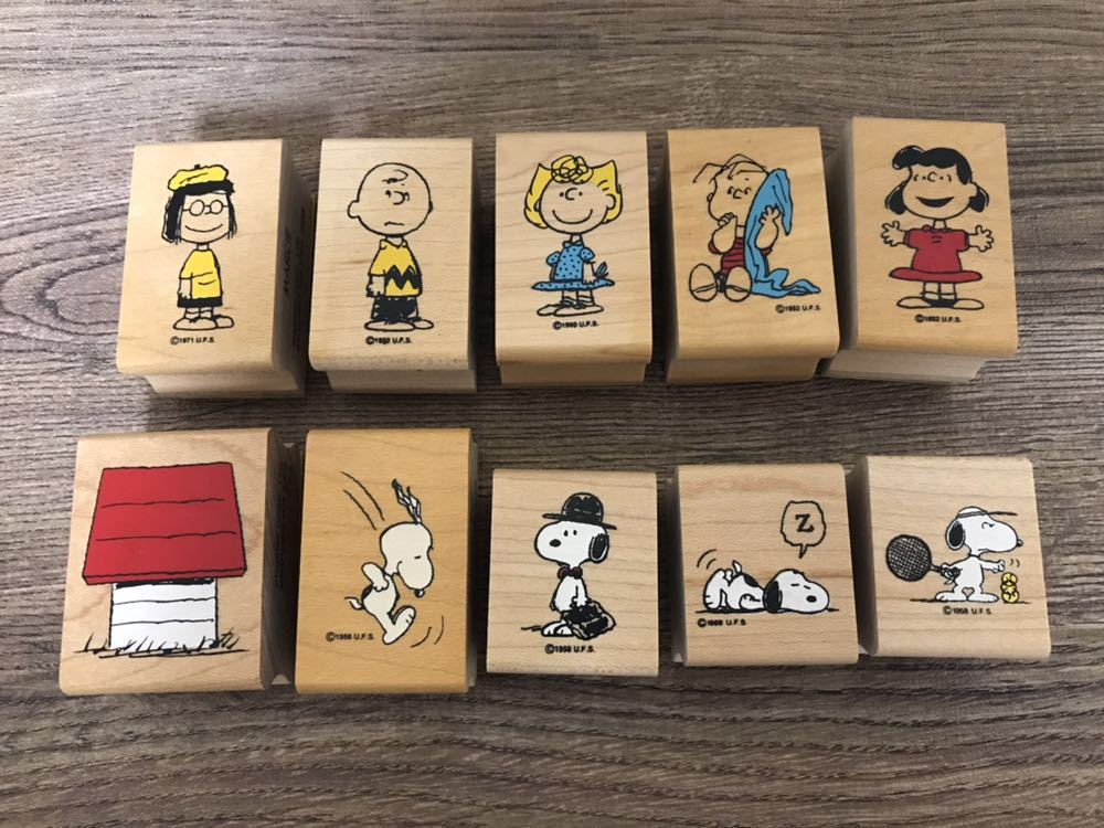 スヌーピー スタンプセット ☆KODOMO NO KAO☆ハンコ☆新品☆未使用☆生産終了☆レア☆ピーナッツ☆10個セット☆チャーリーブラウン☆