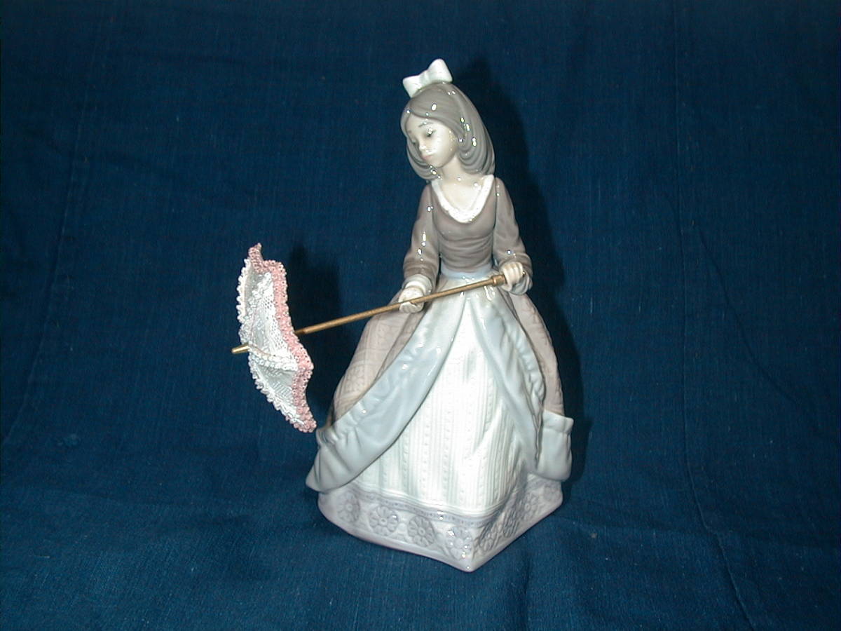 リヤドロ 貴婦人 傘 美品 LLADRO リヤドロ 傘を持った貴婦人 100円