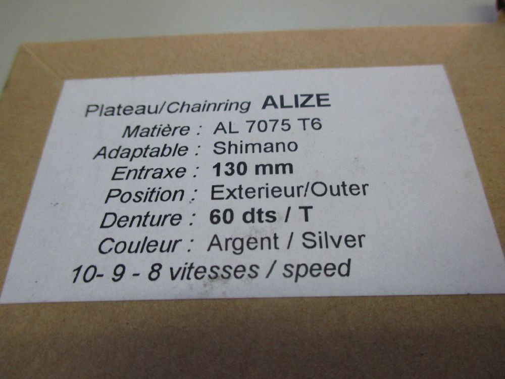 TA チェーンリング ALIZE 130mm 60T シルバー 9s 10s VI 【公式通販】