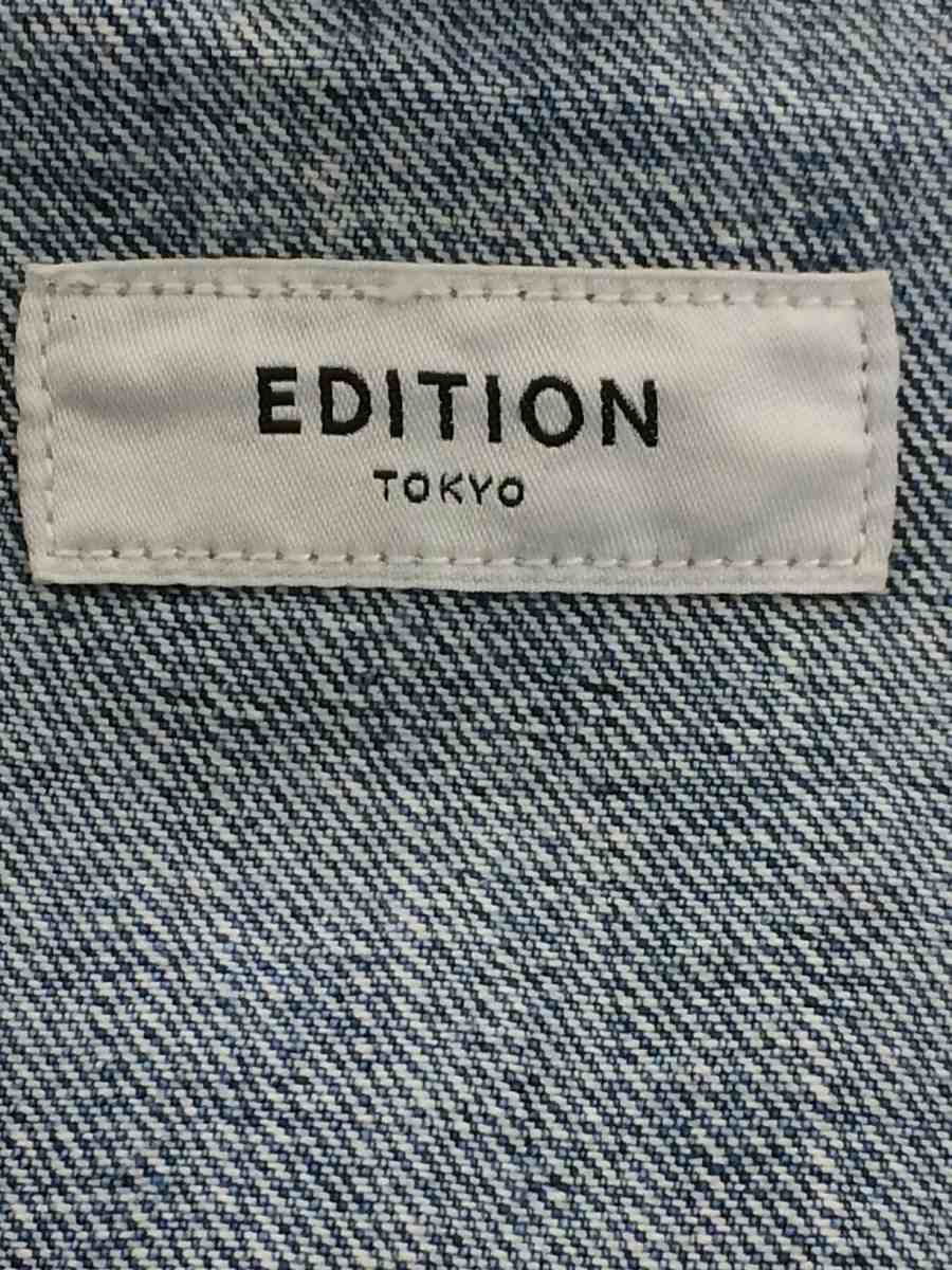 edition◇ムラ糸デニム ノーカラーブルゾン/XS/デニムジャケット 